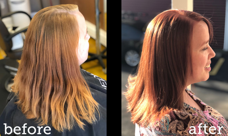 Before and After hair makeover